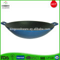 Wholesale Industrial Chinese Blue Cast Iron Enamel Cast Iron Wok